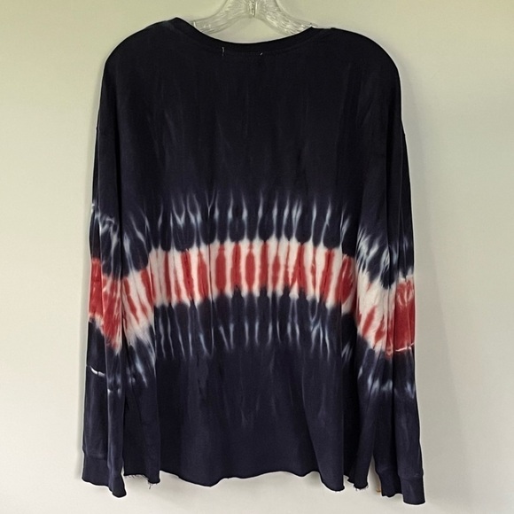 C&C California Red White Blue Mood Indigo Tie Dye Long Sleeve Comfortable Shirt - Picture 4 of 6